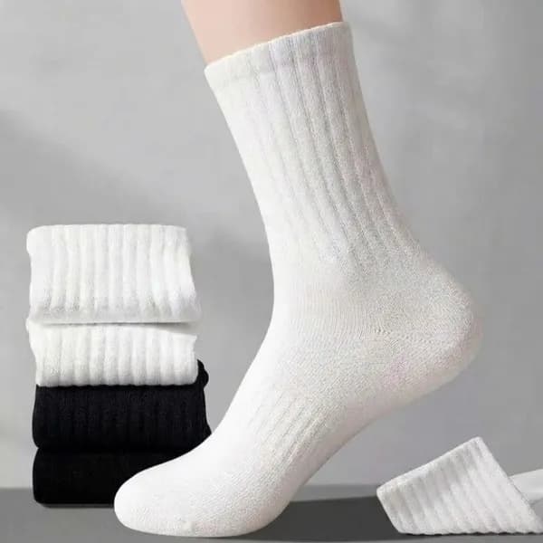 무지 밴딩 중목 면 양말 블랙 10켤레