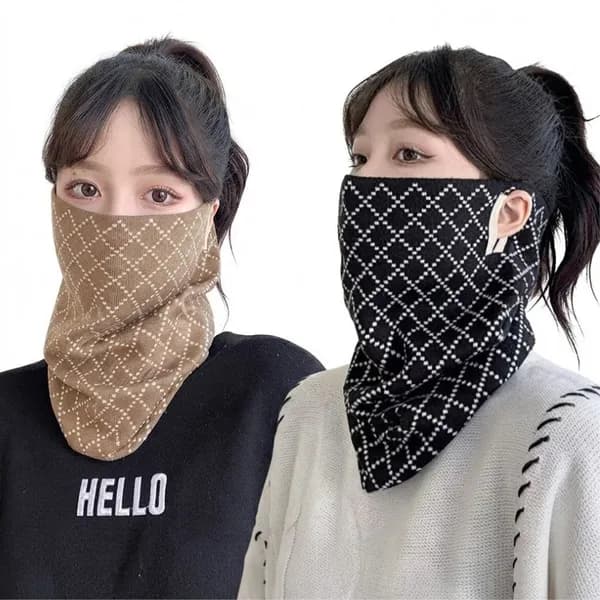 귀걸이형 방한 기모 넥워머 멀티스카프 스타블랙 2개