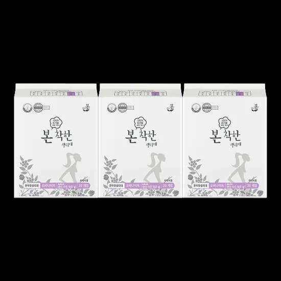유기농본 착한 생리대 오버나이트 20개입 3팩