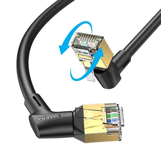벤션 CAT8 360도 회전 꺾임형 랜케이블 IKL, 블랙, 5m, 1개