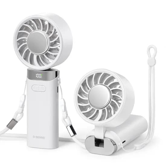 디센느 듀얼 스트랩 냉각 휴대용 선풍기 Fan 5, DSF5, 퓨어 화이트, 1개