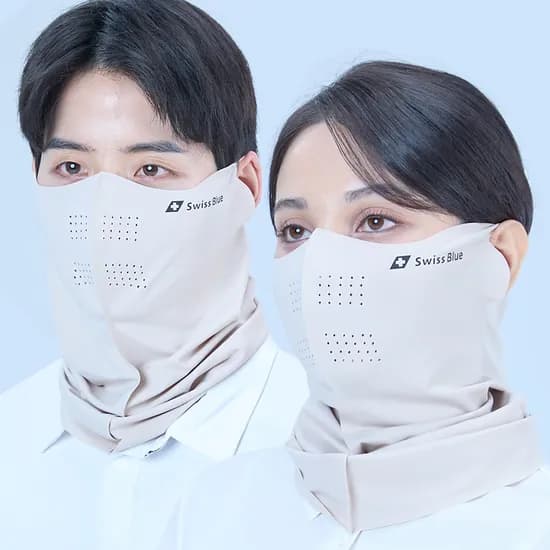 스위스블루 냉감 자외선차단 새부리 마스크, 스킨, L, 1개