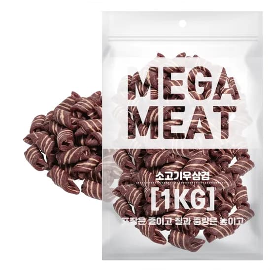 메가미트 강아지 간식, 소고기우삼겹, 1kg, 1개