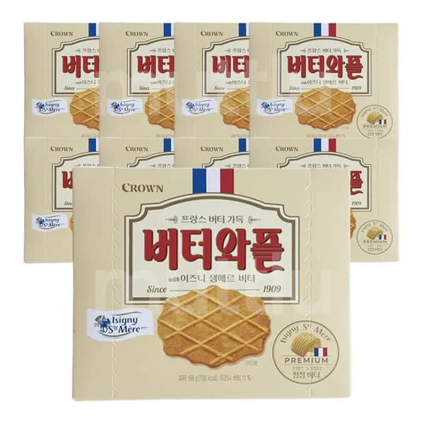 크라운 버터와플 with 이즈니 생메르 버터 158g 8개
