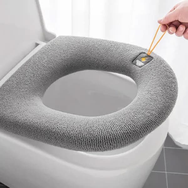 따뜻한 극세사 변기커버 변개 그레이 1개 + 번개 그레이 1개 31x31cm 2개