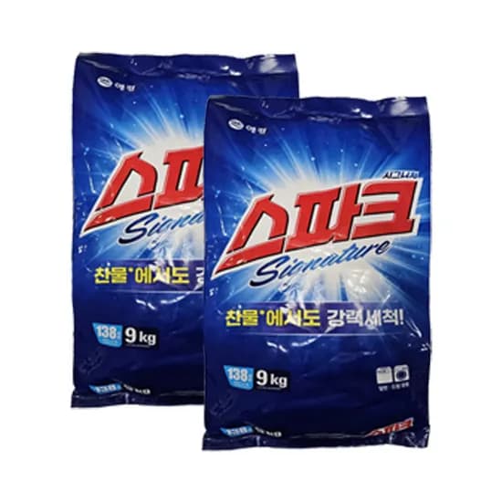 애경 스파크 찬물전용 세제 9kg 2개