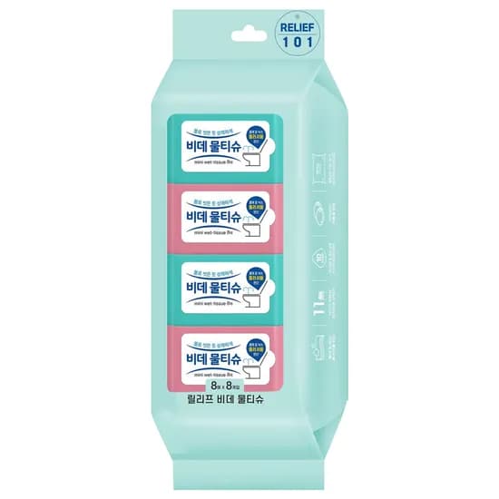 릴리프 미니 비데 물티슈 8매 8개입 45g 1개