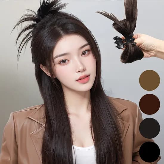 가시번 올림머리 가발 집게핀 02 브라운 1개