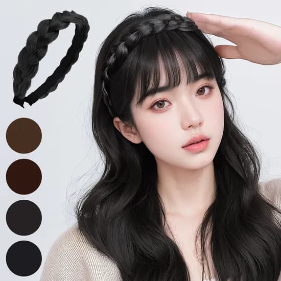 코욜하우키 브레이드 부분가발 헤어밴드 라이트브라운 1개