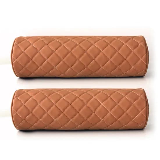 카템 차량용 원통형 목쿠션, 브라운, 2개