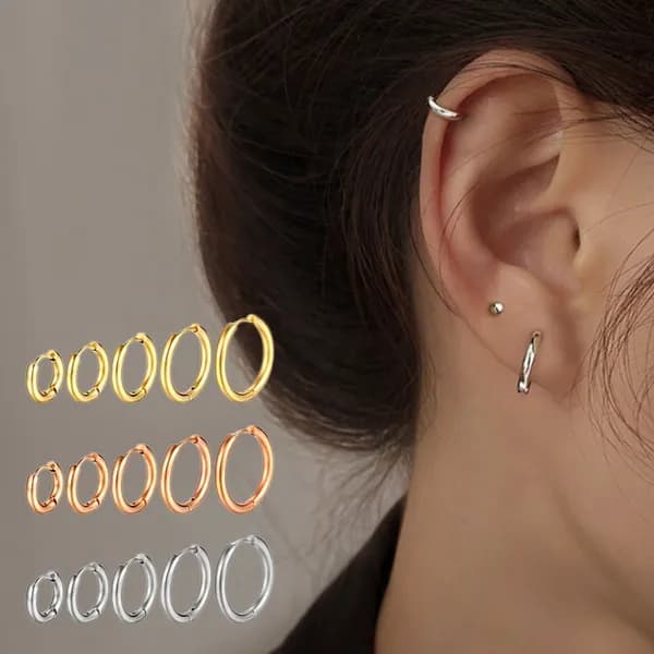 이너원 925 베이직 원터치 링 귀걸이 실버 10mm 1개