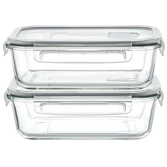 벨라쿠진 오븐글라스 내열유리 밀폐용기, 1000ml+1000ml, 2개입, 1개