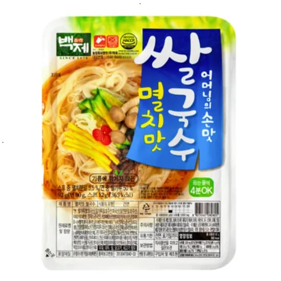 백제 쌀국수 멸치맛 92g 6개입