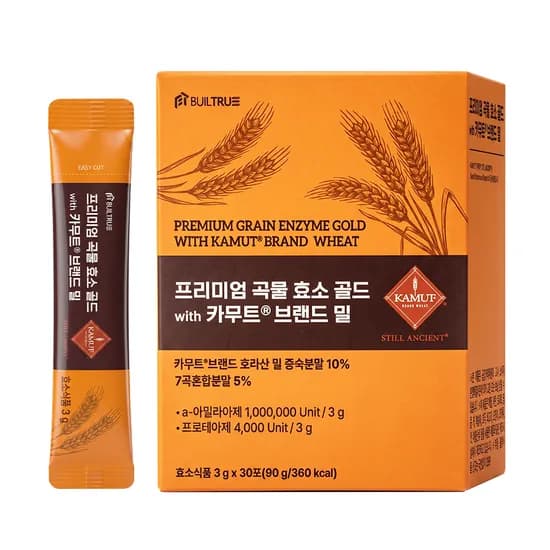 빌트루 프리미엄 카무트 곡물 효소 골드 3g 30포 1박스