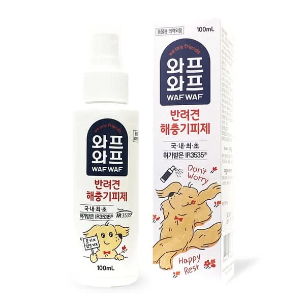 일동제약 와프와프 스프레이 반려견 전용 모기 진드기 기피제 IR3535 무색 100ml