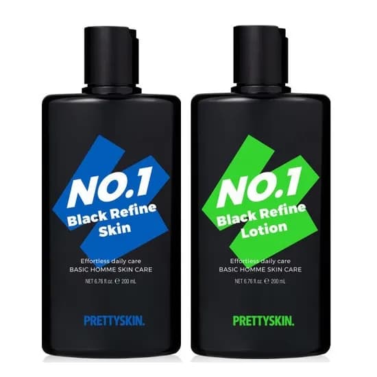 프리티스킨 넘버원 블랙 스킨 & 로션 2종세트, 200ml + 200ml, 1세트