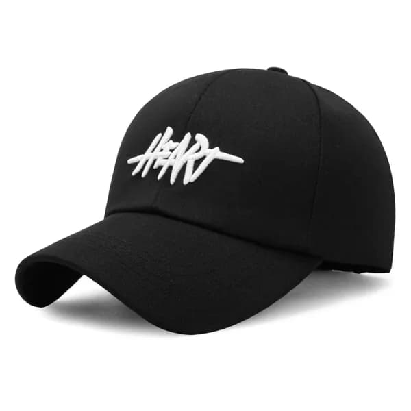 남여공용 HEART 자수 코튼 볼캡 야구 모자 블랙 FREE 1개