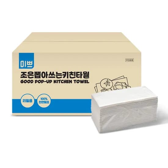 미쁘 조은 뽑아쓰는 키친타올 3000매 1개
