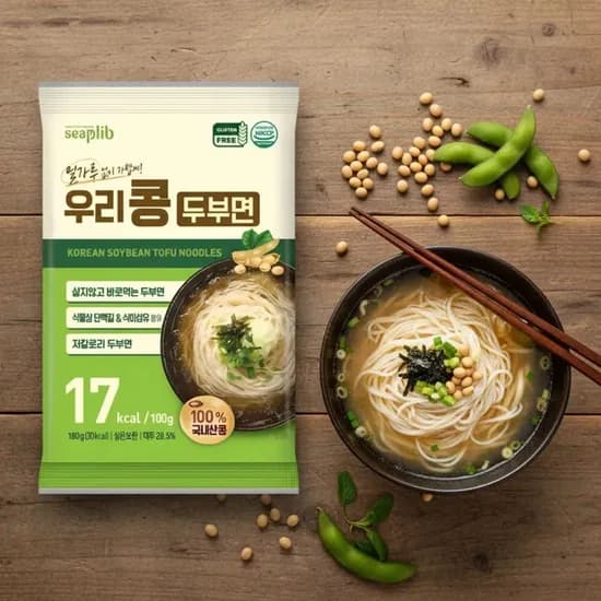 해미푸드 우리콩 두부면 저칼로리 두부국수 180g 6팩