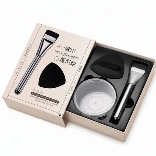 살림살림 3in1 베이스 메이크업 브러쉬 퍼프 세트, 1개