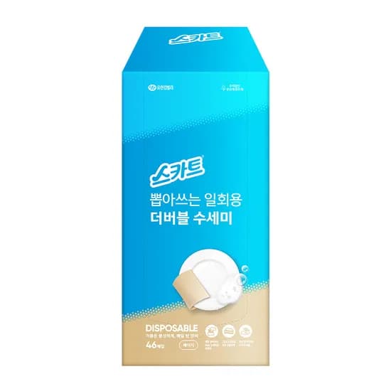 스카트 뽑아쓰는 일회용 더 버블 수세미, 베이지, 46매입, 1팩