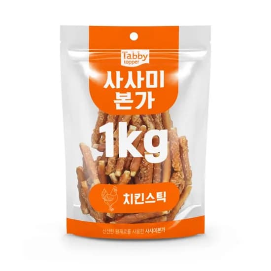 테비 고런치 대용량 강아지간식, 사사미본가 치킨스틱, 1kg, 1개