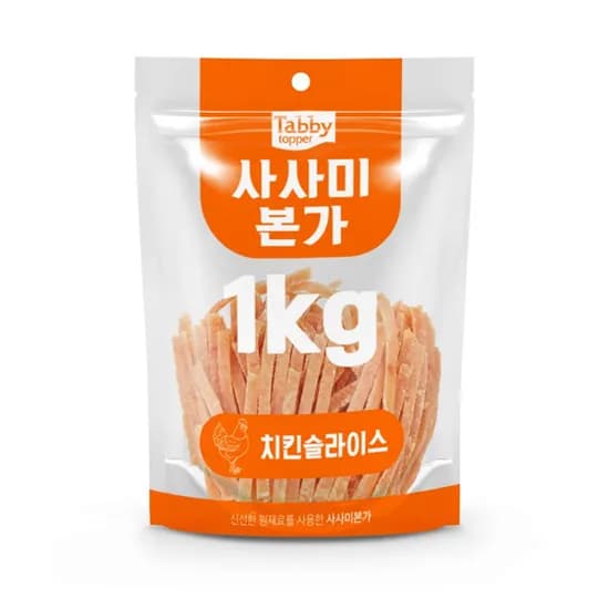 테비 고런치 사사미본가 치킨슬라이스 강아지 1kg 1개