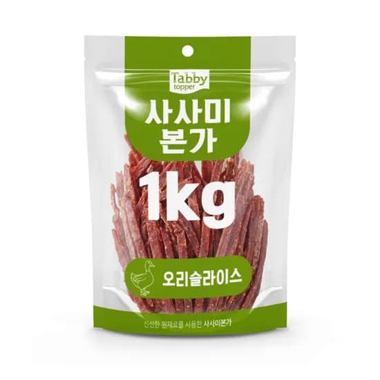 테비 고런치 사사미본가 오리슬라이스, 강아지, 1kg, 1개