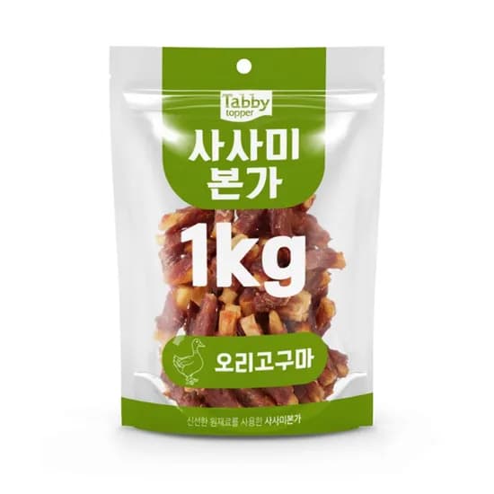 테비 고런치 사사미본가 오리고구마, 강아지, 1kg, 1개
