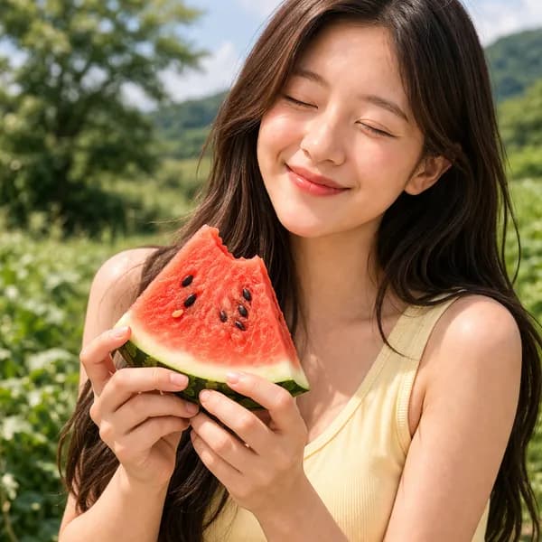 하우스 수박 고당도 꿀수박 가정용(흠집) 6kg 1개