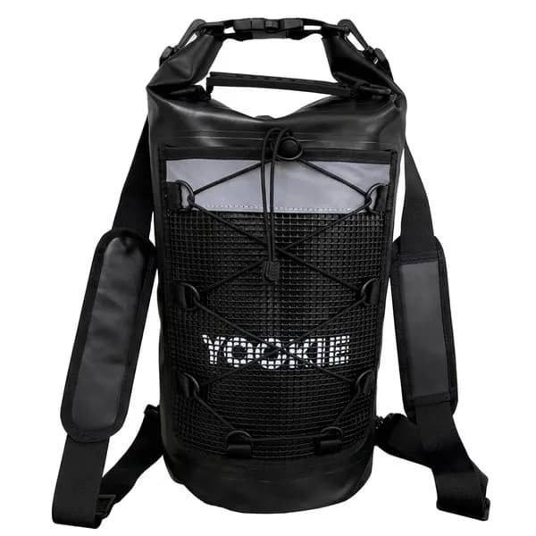 유키 메쉬포켓 방수 드라이백 백팩 블랙 36x55cm 17L 1개