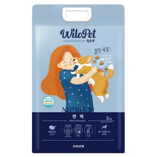 유한양행 윌로펫 뉴트리탑 면역 말랑육즙 소프트사료, 강아지, 닭, 3kg, 1개