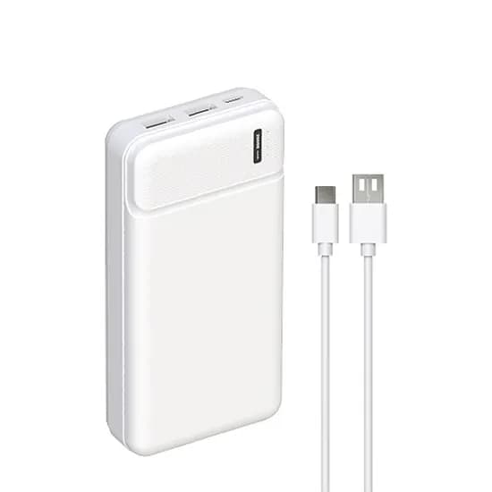 드리온 3포트 보조배터리, 화이트, 20000mAh, C타입 케이블 포함