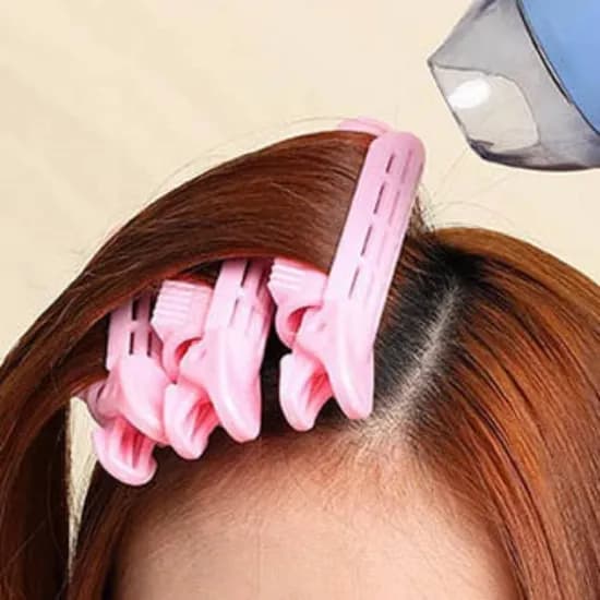 헤어 뿌리 볼륨 집게, 핑크, 5P, 1개