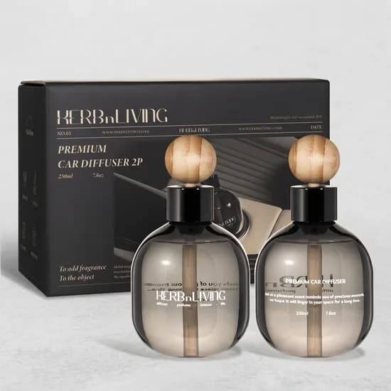 허브앤리빙 대용량 차량용 디퓨저 밤쉘 230ml 2개입