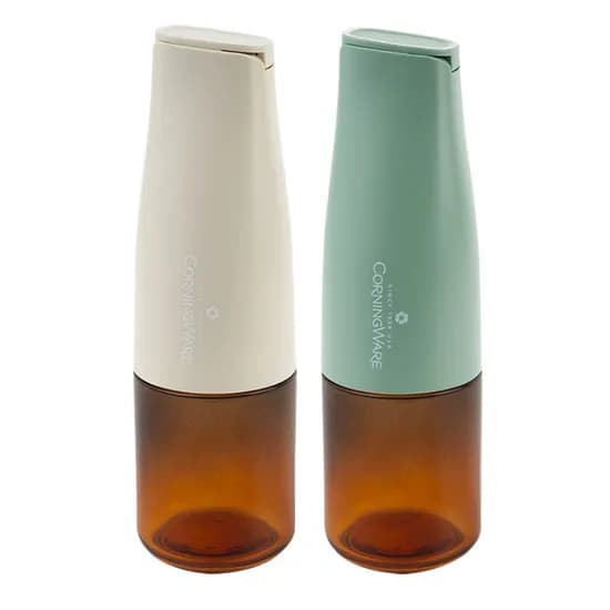 코닝웨어 프레시리 갈색병 오일 스프레이 디스펜서, 화이트+그린, 500ml, 1세트
