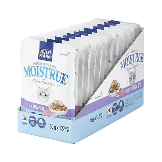 동원 뉴트리플랜 모이스트루 고양이 파우치, 참치+멸치, 80g, 24개입, 1개