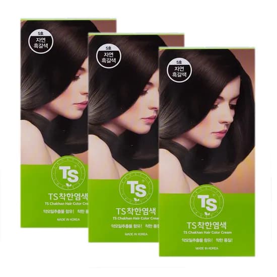 TS 더착한염색 5호 자연흑갈색 120g 3개