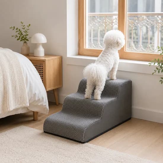 논 슬립 강아지 계단 3단, 그레이, 55cm, 1개