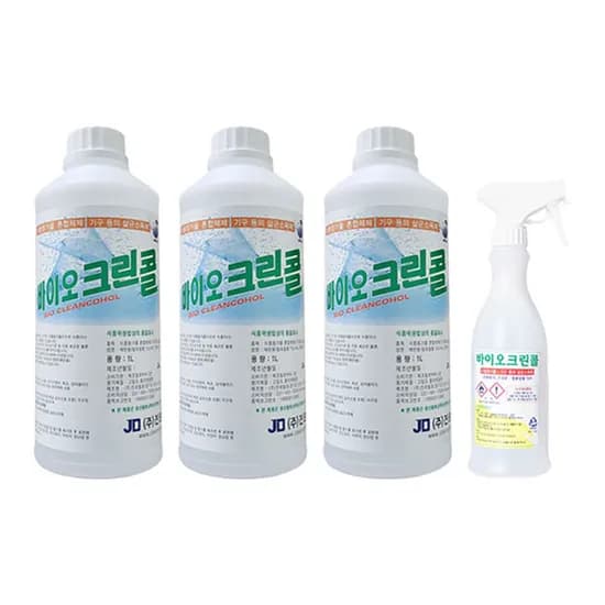 진로발효 바이오크린콜 발효알콜 75프로 살균 소독제 1L 3개