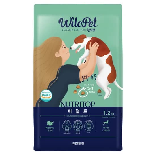 윌로펫 뉴트리탑 어덜트 말랑육즙 소프트사료, 1-7세, 닭, 1.2kg, 1개