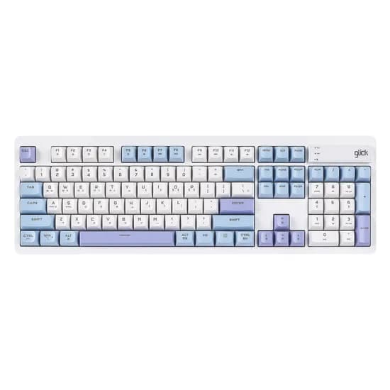 지클릭커 OFFICEPRO WK50 사일런스 M RGB 풀윤활 무소음 방수 무선 블루투스 키보드 104키, 스카이시티, 멤브레인