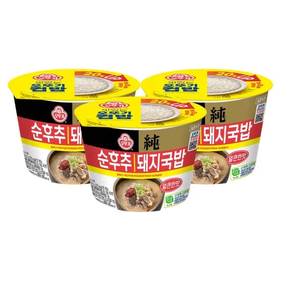 오뚜기 컵밥 얼큰 순후추 돼지국밥 311.5g 3개 9,700원
