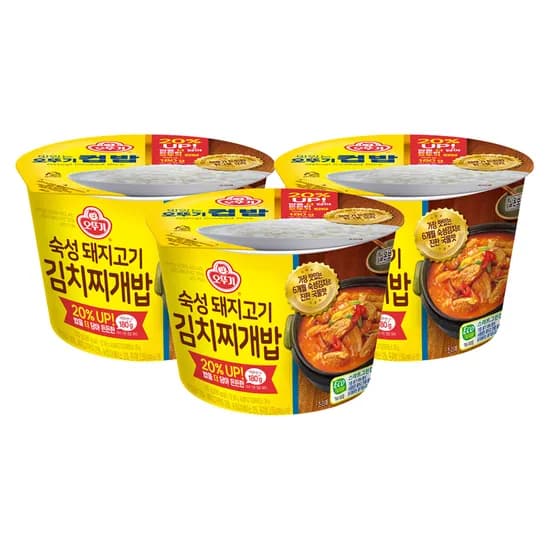 오뚜기 컵밥 숙성 돼지고기 김치찌개밥 310g 3개