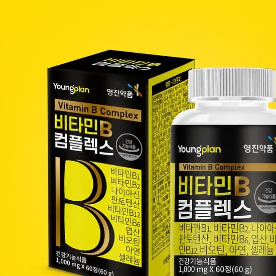 영진약품 비타민B 컴플렉스 고함량 비타민B군 8종 미네랄2종 60정 2개