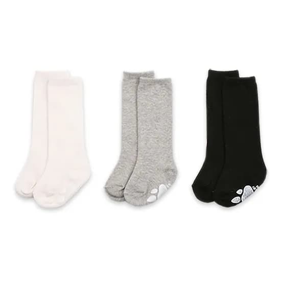 하이베이비키즈 무지 니삭스 3종 세트, 화이트+그레이+블랙, 2호(12-24개월), 1개
