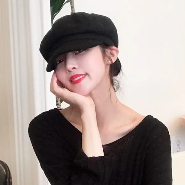 여성 무지 헌팅캡 모던블랙 FREE 1개