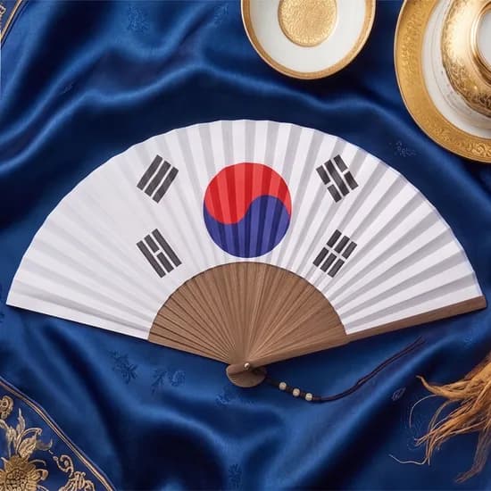 고급 오죽선 부채 태극기 대 53형 1개