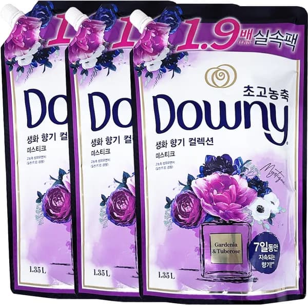 다우니 초고농축 섬유유연제 리필 미스티크 1.35L 3개