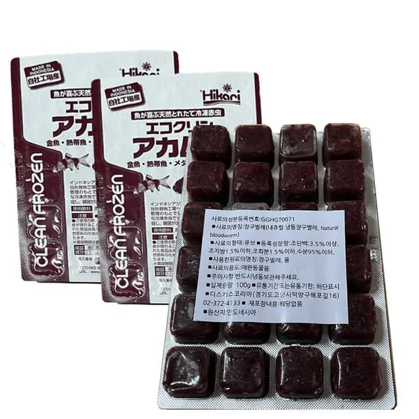 히카리 냉동장구벌레 냉짱 UV 사료 100g 5팩 21,810원